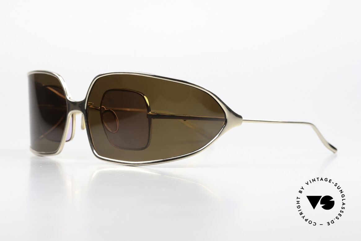 Christian Roth 14004 Wrap Around Sun Clip On, small titanium frame, in size 38/26, made in Japan, Made for Men and Women