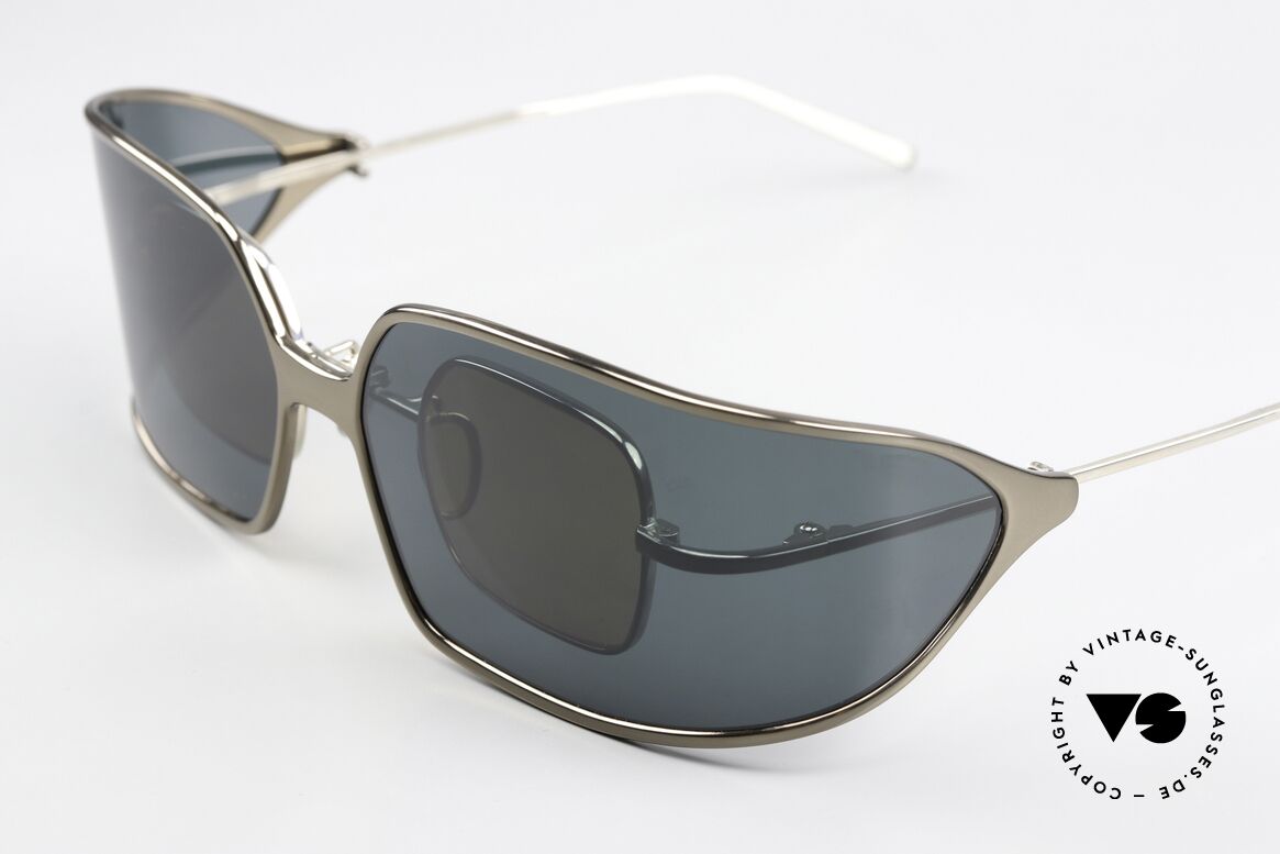 Christian Roth 14004 2 In 1 Glasses Made in Japan, with a large wrap-around sun clip; polarized, 100%, Made for Men and Women