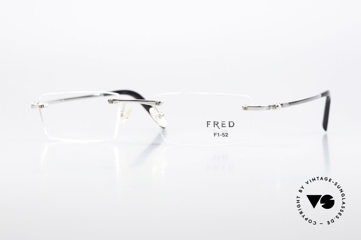 Fred Sainte-Lucie With Real Pearl On The Frame, original Fred glasses, Sainte-Lucie model in size 52, Made for Men and Women