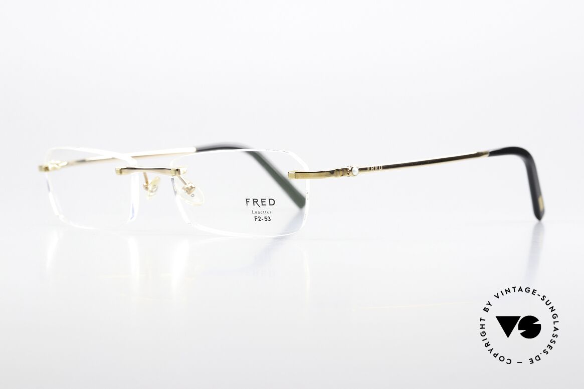 Fred Sainte-Lucie Genuine Pearl On The Frame, with a real pearl as a temple decoration on each side, Made for Men and Women