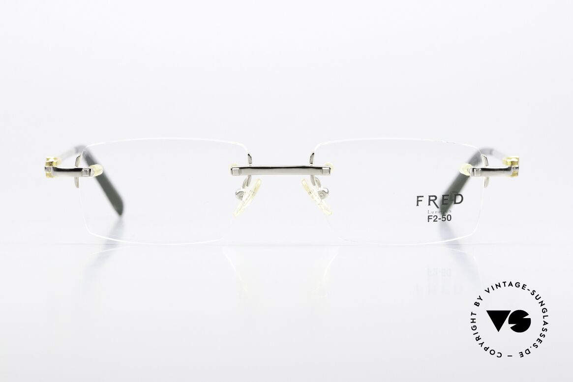 Fred Aberdeen Striking Square Lens Shape, precious frame: platinum-plated and gold-plated, Made for Men