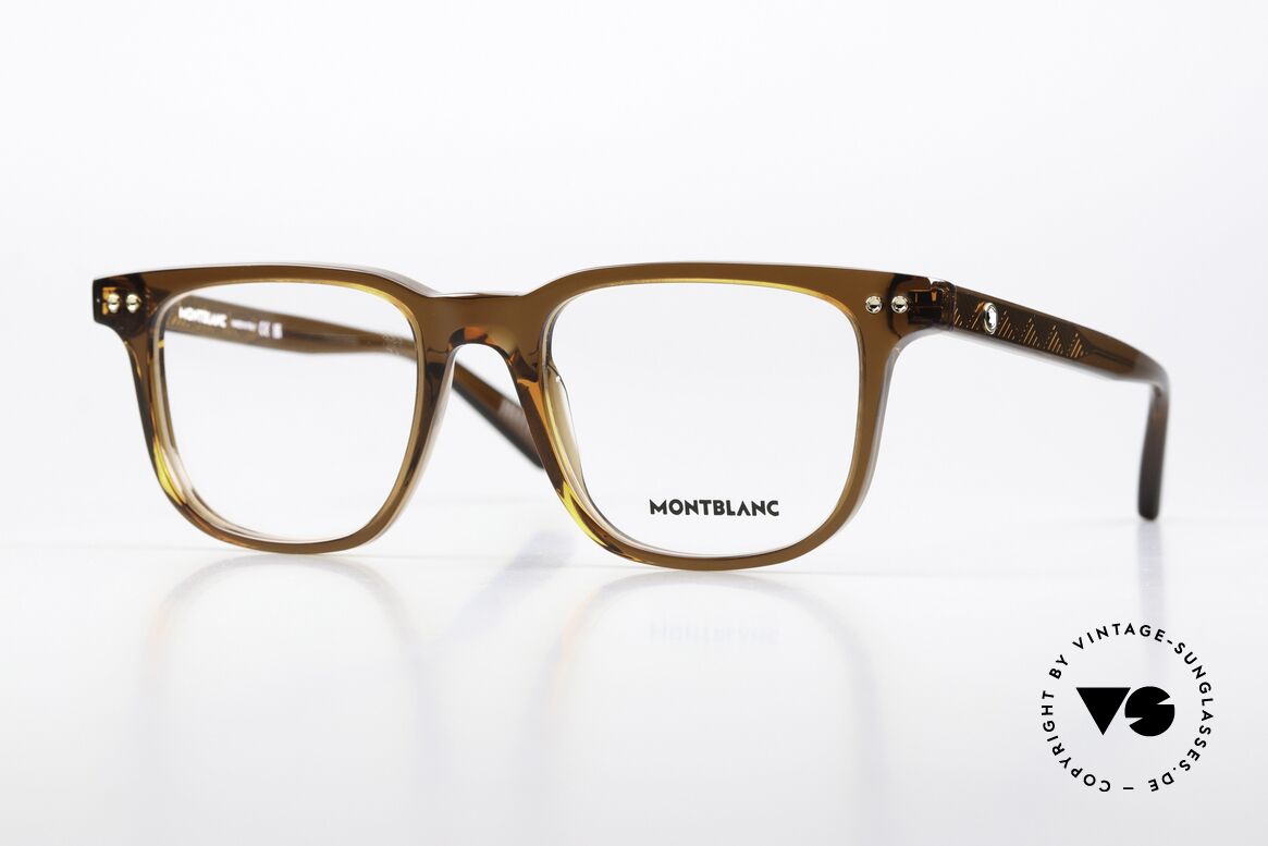Montblanc MB0256O Men's Frame Square Acetate, square glasses by Montblanc, MB0256O in size 53/20, Made for Men