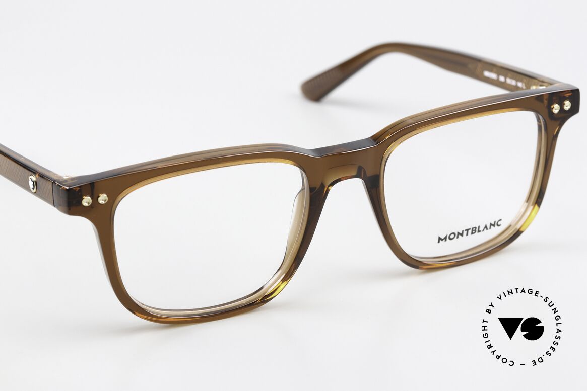 Montblanc MB0256O Men's Frame Square Acetate, the LARGE frame (144mm) can be glazed optionally, Made for Men
