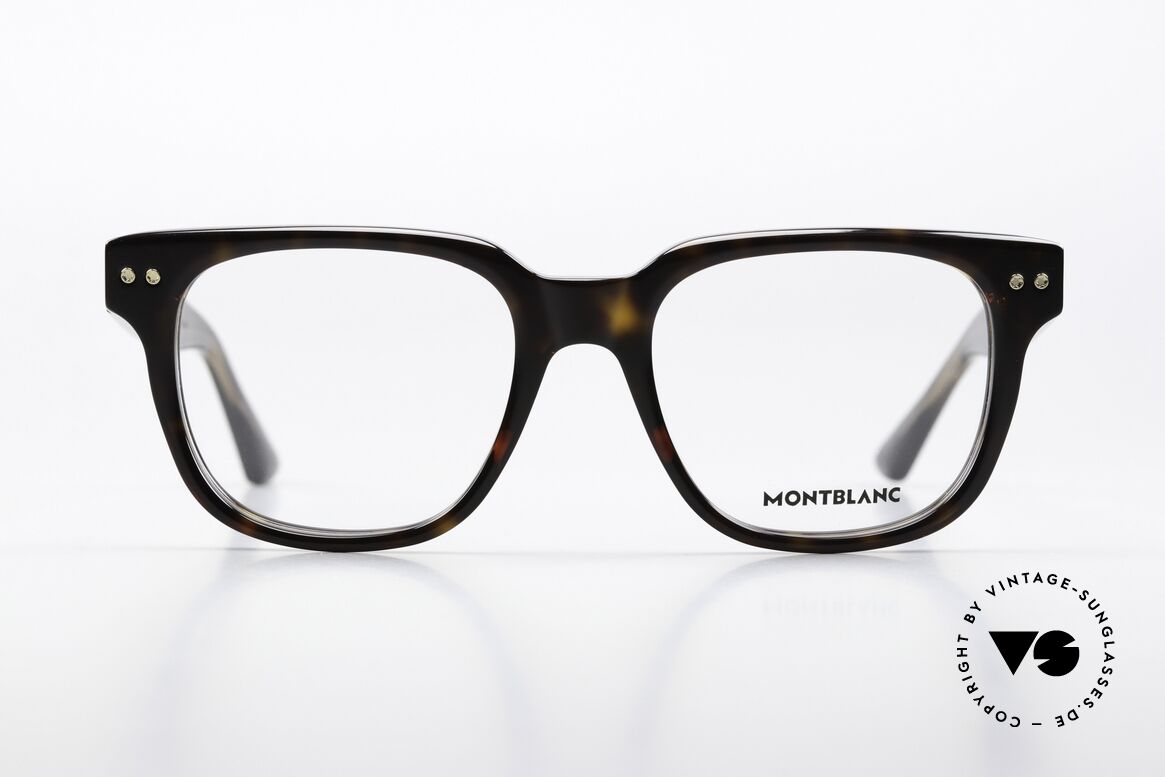 Montblanc MB0321O Square Men's Frame Acetate, characteristical MONT BLANC Logo as temple decor, Made for Men
