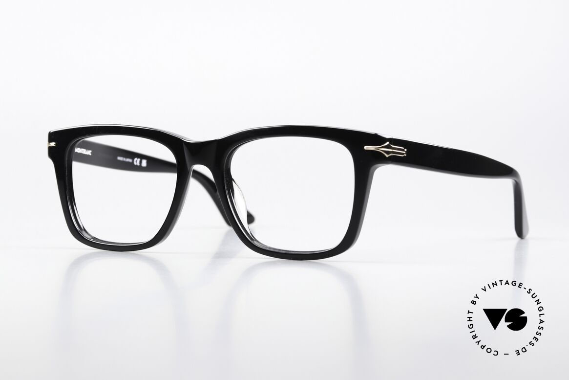 Montblanc MB0266O Men's Full Rim Frame Black, square glasses by Montblanc, MB0266O in size 54/19, Made for Men
