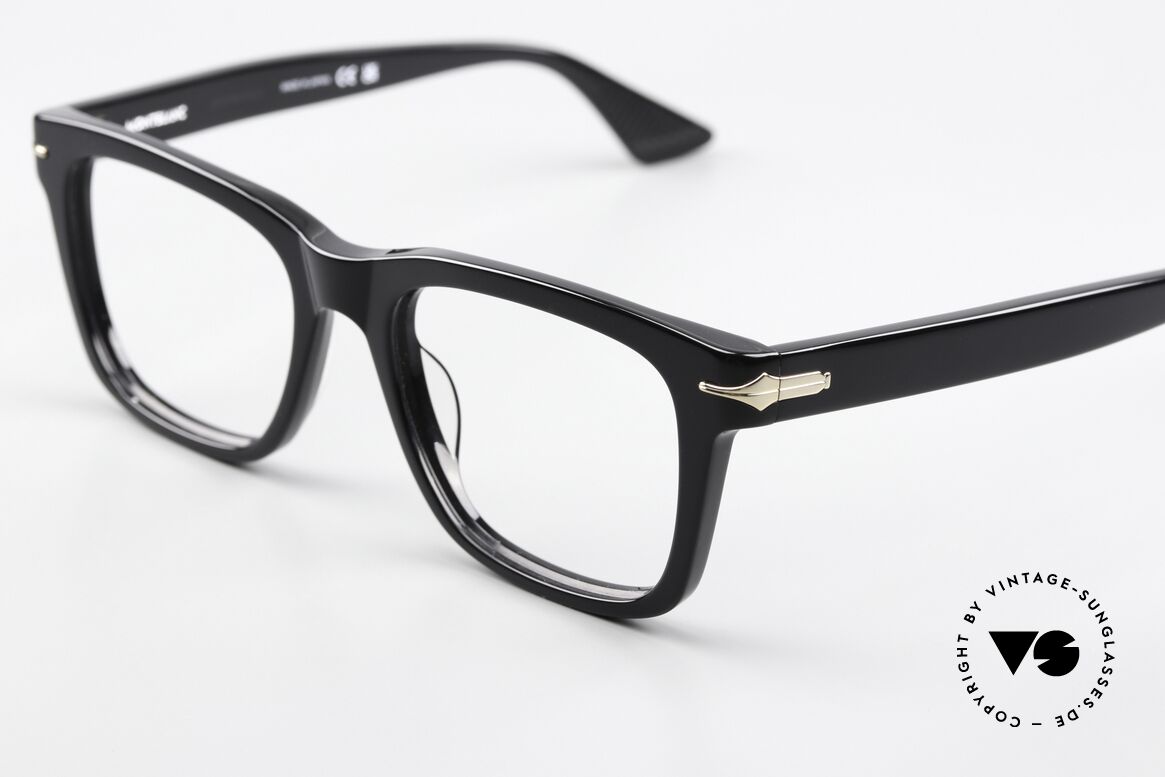 Montblanc MB0266O Men's Full Rim Frame Black, but also an eye-catcher as striking ladies' eyeglasses, Made for Men