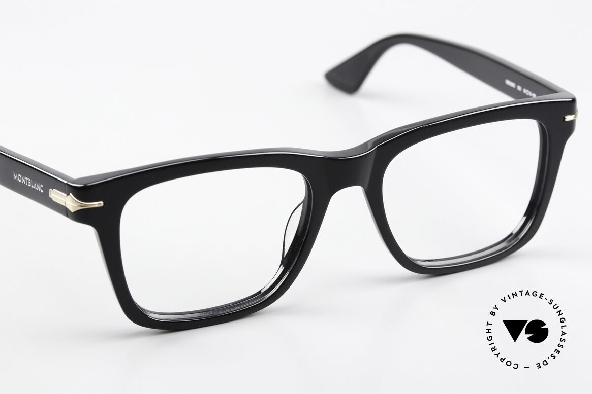 Montblanc MB0266O Men's Full Rim Frame Black, the LARGE frame (144mm) can be glazed optionally, Made for Men