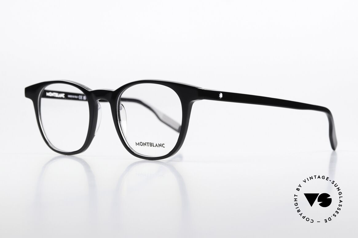 Montblanc MB0153O Classic Eyeglasses For Men, characteristical MONT BLANC Logo as temple decor, Made for Men