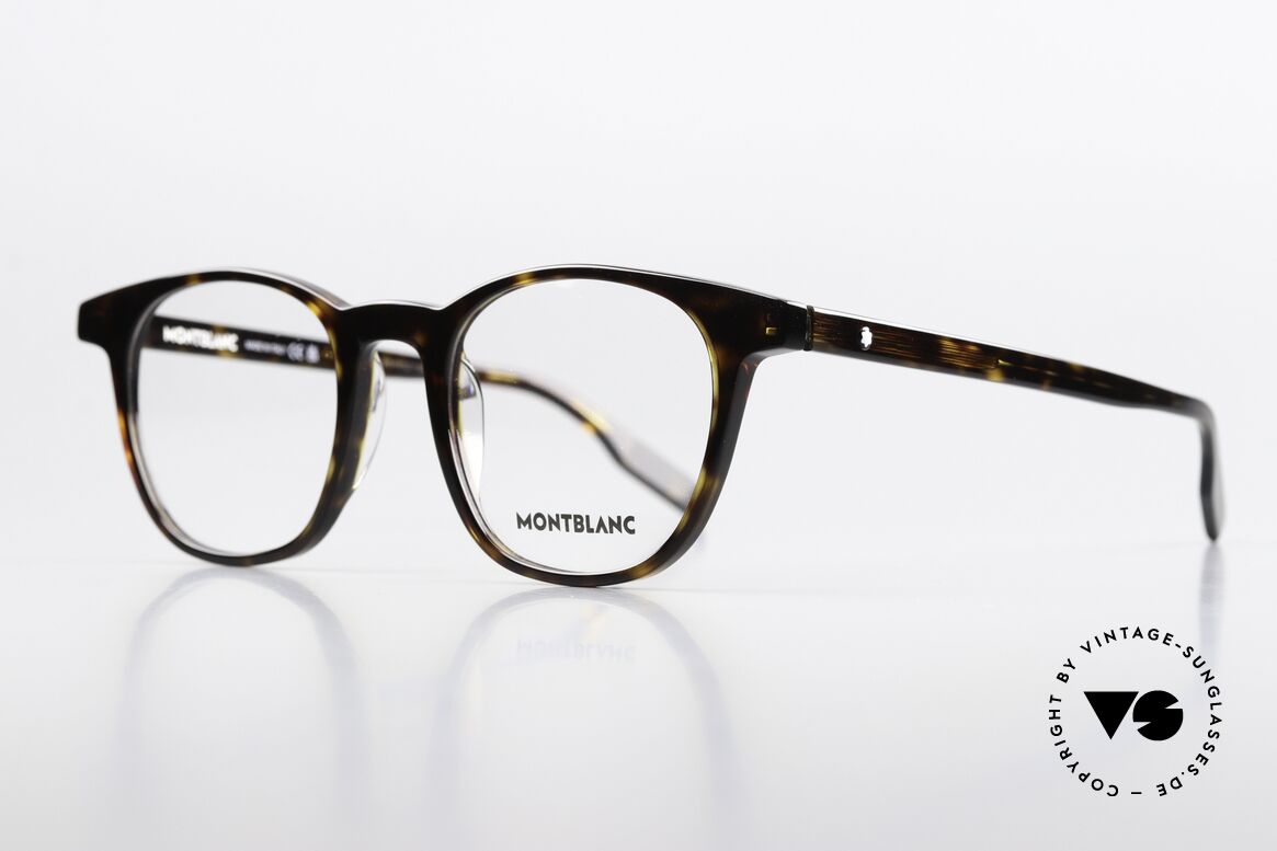 Montblanc MB0153O Acetate Glasses For Men, characteristical MONT BLANC Logo as temple decor, Made for Men