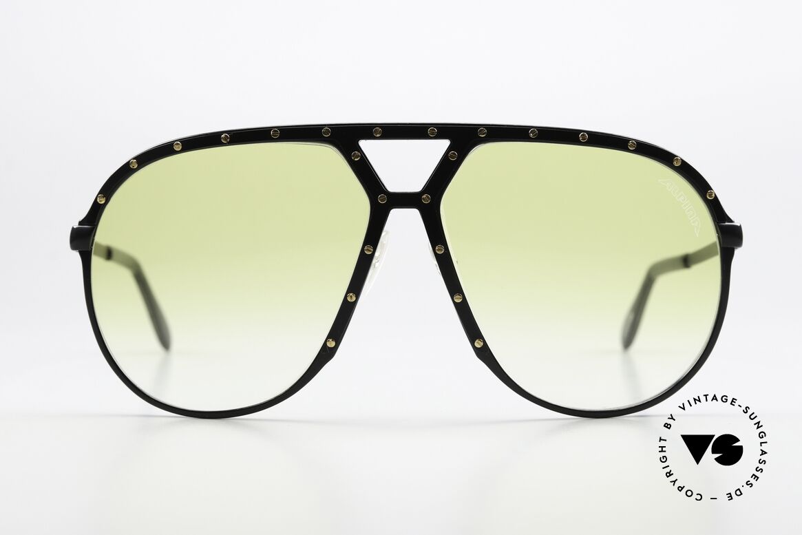 Alpina M1 Yellow Alpina Sun Lenses, completely black frame with 24 golden screws, Made for Men