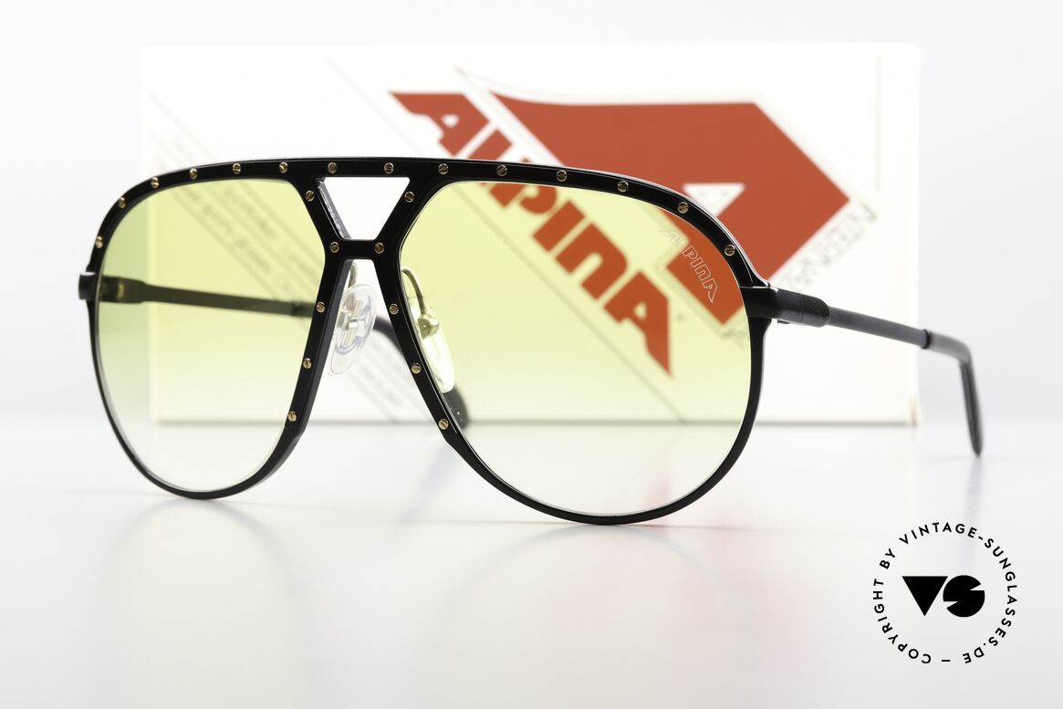 Alpina M1 Yellow Alpina Sun Lenses, the old legend in untouched condition, size 64/14, Made for Men