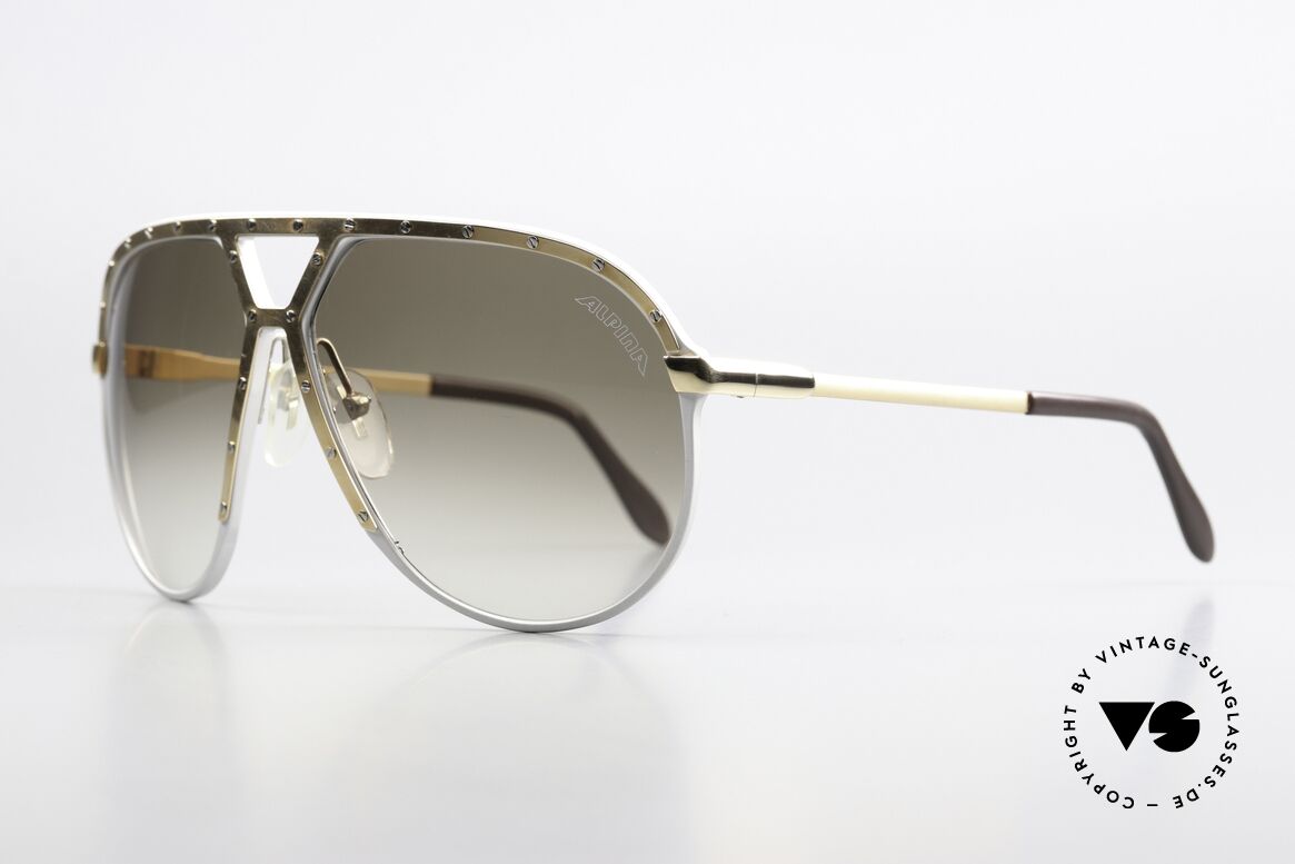 Alpina M1 80's Glasses Stevie Wonder, brown gradient sun lenses with orig. Alpina logo, Made for Men