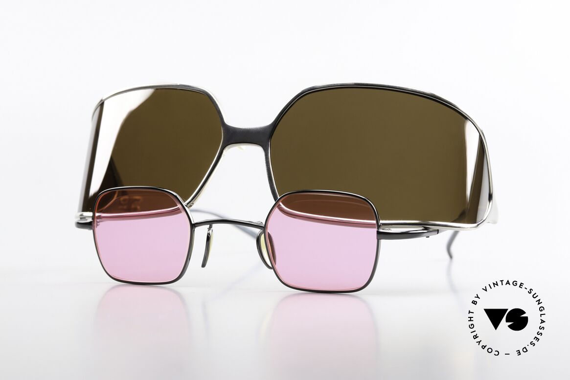 Christian Roth 14004 Gunmetal With Gold Clip-On, great Christian Roth vintage sunglasses from 2000, Made for Men and Women