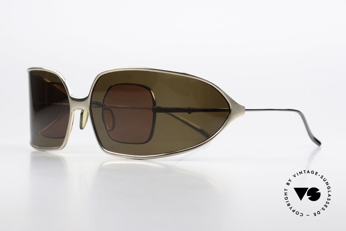 Christian Roth 14004 Gunmetal With Gold Clip-On, small titanium frame, in size 38/26, made in Japan, Made for Men and Women
