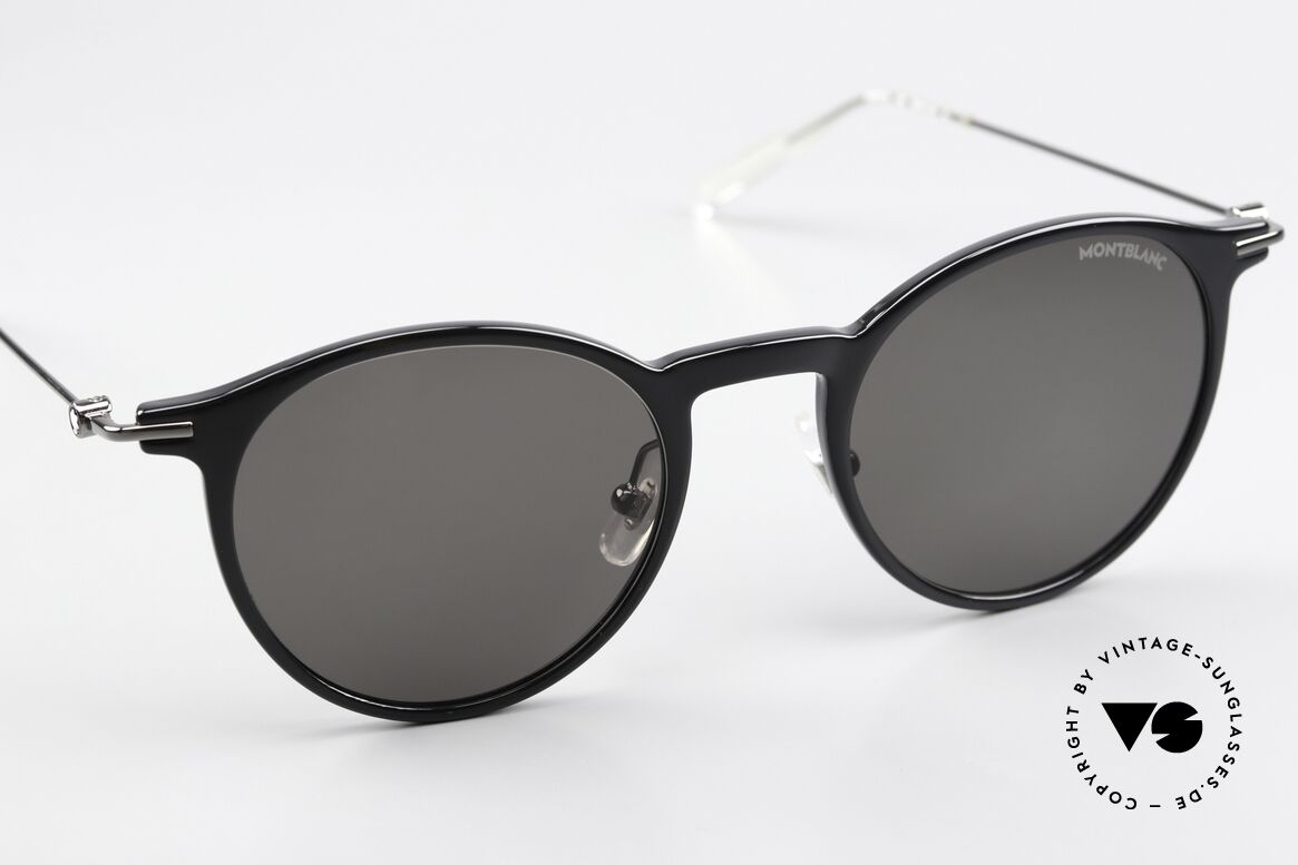 Montblanc MB0097S Classic Panto Sunglasses, the frame can also be glazed with prescription lenses, Made for Men