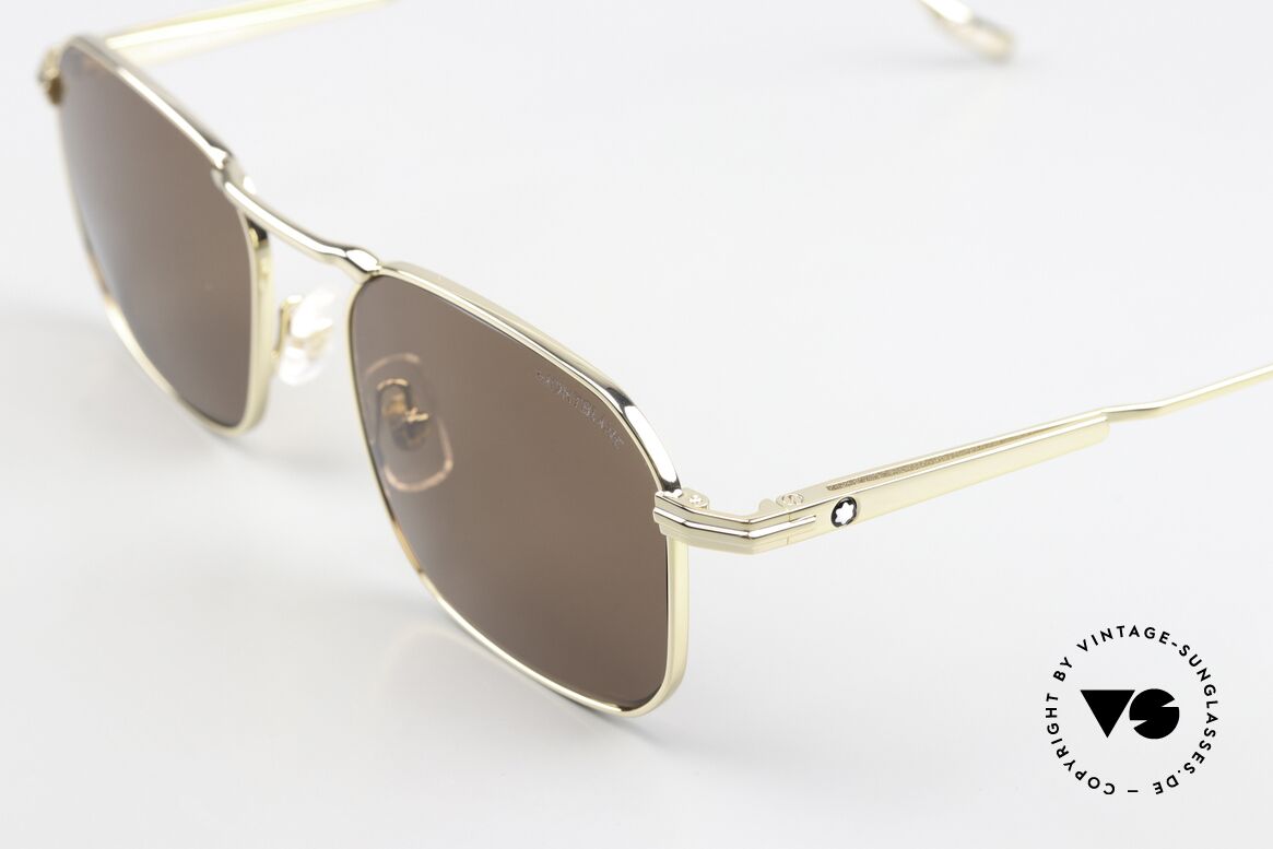 Montblanc MB0218S Men's Sunglasses Square, elegant men's sunglasses with 100% UV protection, Made for Men