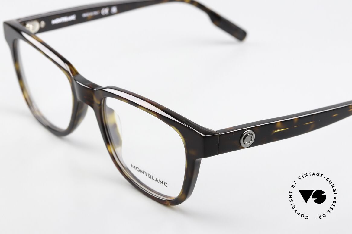 Montblanc MB0178O Full Rim Acetate Glasses, but also an eye-catcher as striking ladies' eyeglasses, Made for Men