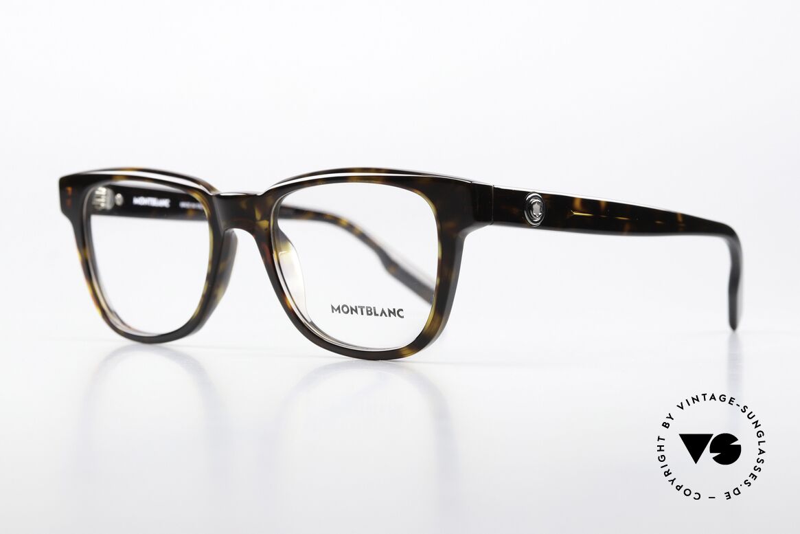 Montblanc MB0178O Full Rim Acetate Glasses, elegant men's eyeglasses; timeless acetate eyewear, Made for Men