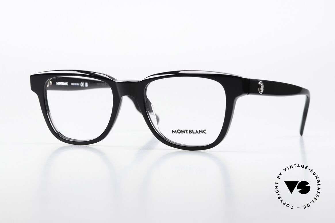 Montblanc MB0178O Full Rim Eyeglasses Black, square glasses by Montblanc, MB0178O in size 51/19, Made for Men