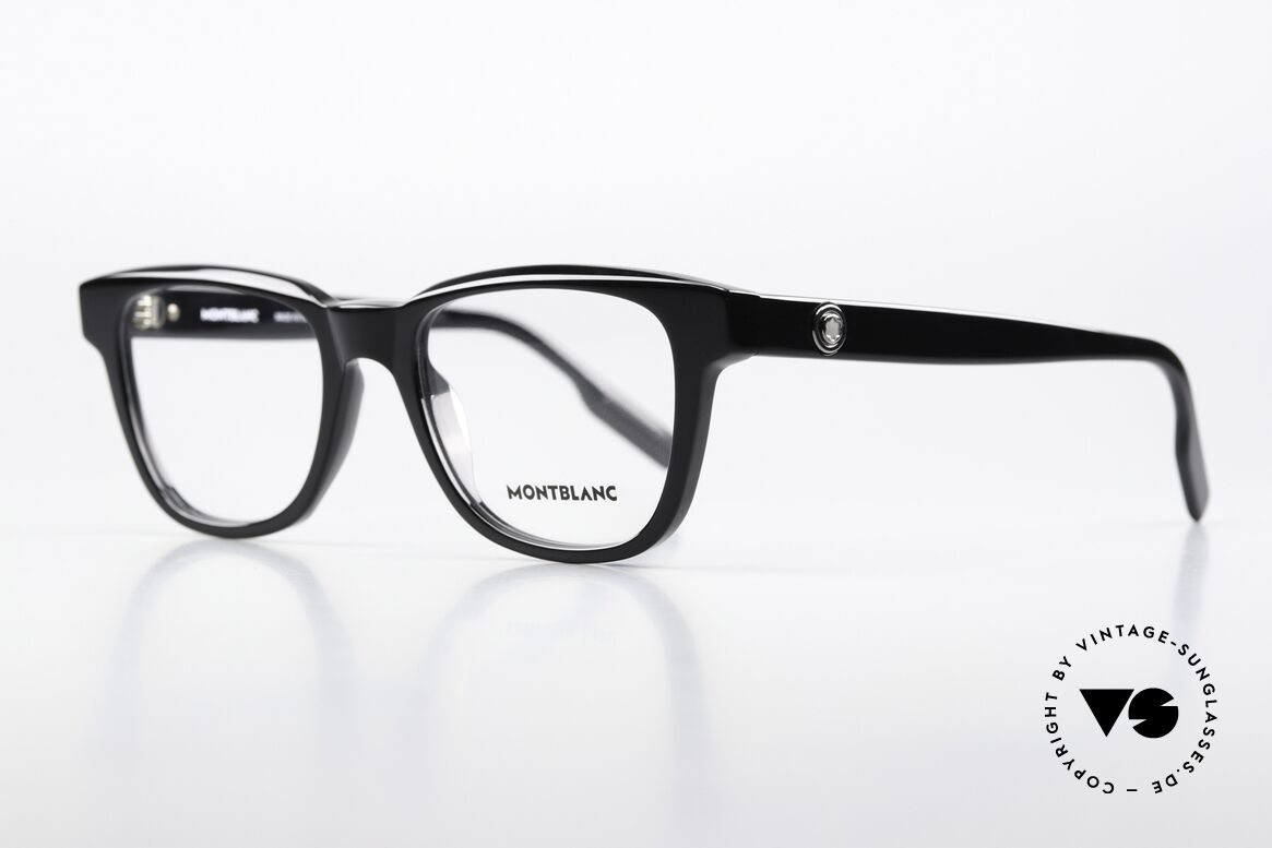 Montblanc MB0178O Full Rim Eyeglasses Black, elegant men's eyeglasses; timeless acetate eyewear, Made for Men
