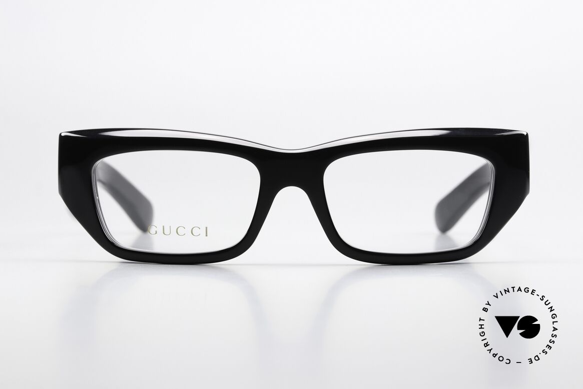 Gucci GG1297O Massive Acetate Frame Black, very solid black acetate front, UNISEX eyewear, Made for Men and Women