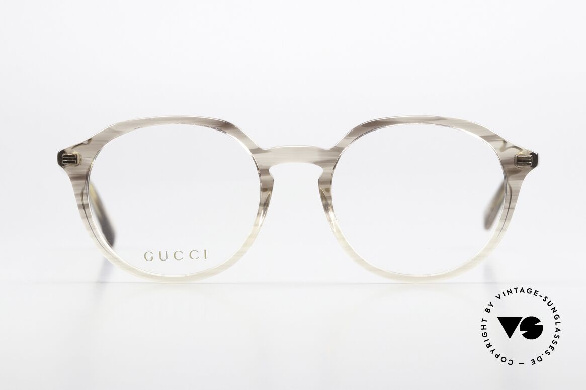 Gucci GG1004O Full Rim Acetate Glasses, interesting brownish-translucid acetate frame, Made for Men and Women