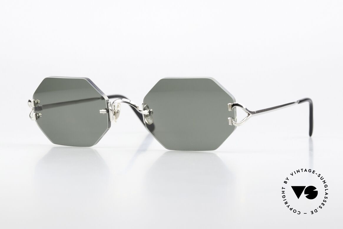 Cartier Rimless Octag One Of A Kind Platinum, octagonal rimless CARTIER luxury shades from '99, Made for Men and Women