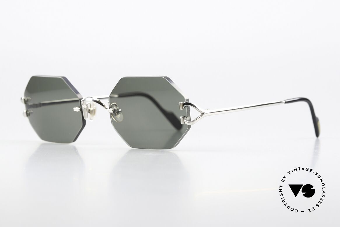 Cartier Rimless Octag One Of A Kind Platinum, customized by our optician; M to L size (138mm), Made for Men and Women