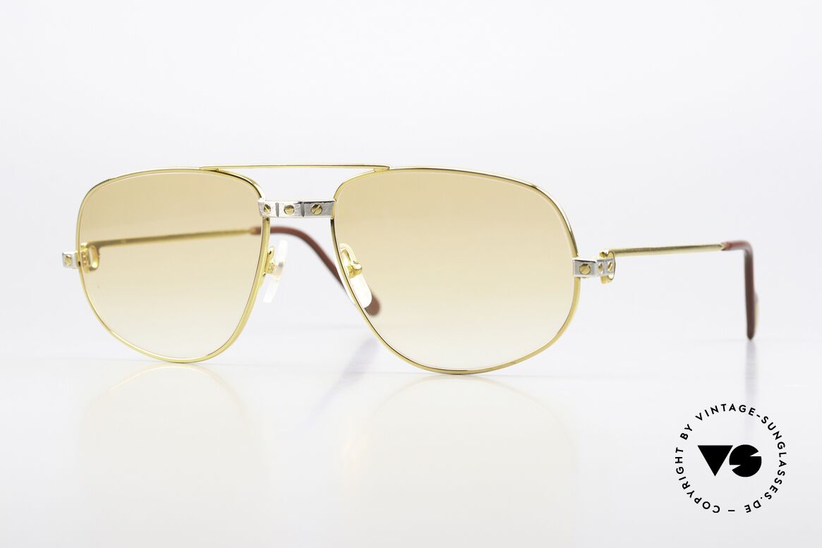 Cartier Romance Santos - L Luxury Sunglasses 1980's, vintage Cartier sunglasses; model ROMANCE SANTOS, Made for Men