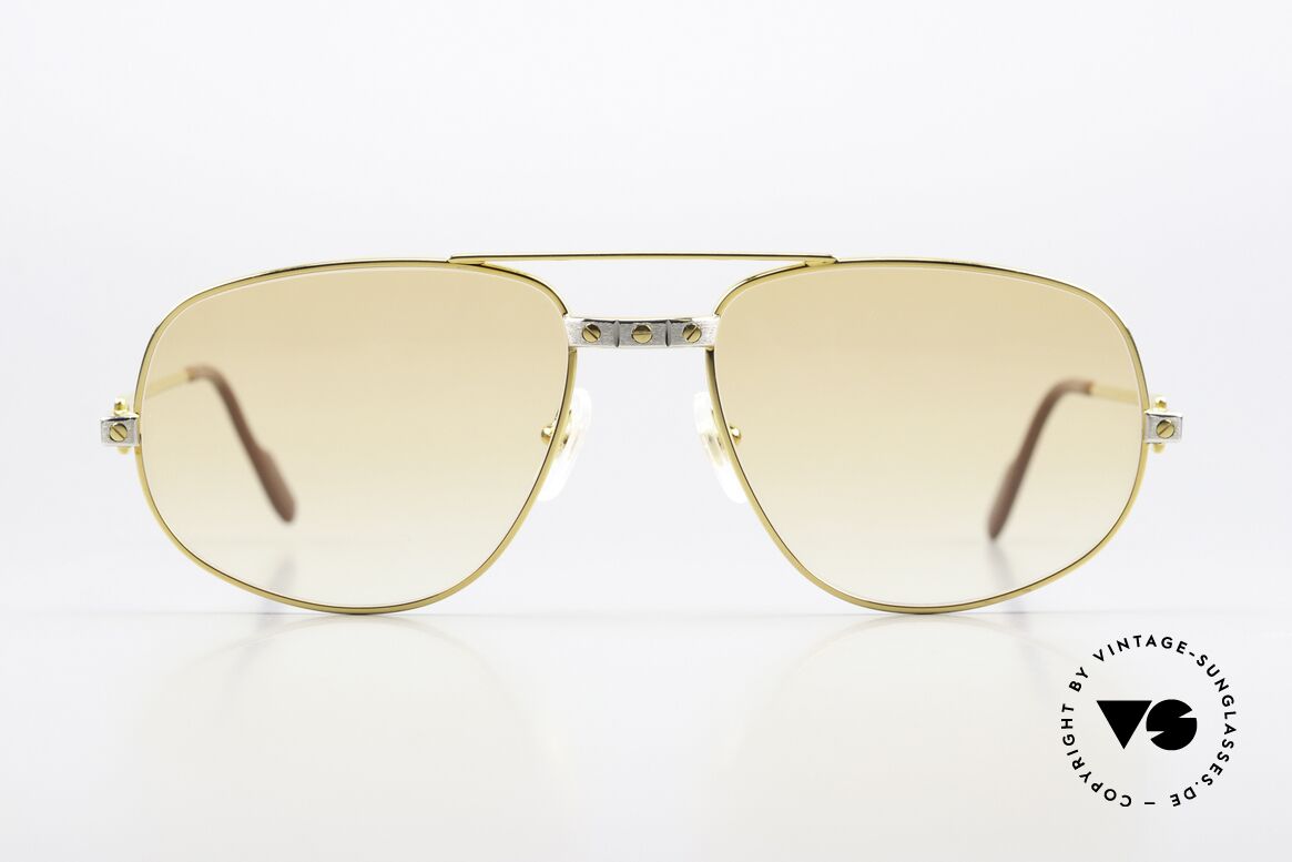 Cartier Romance Santos - L Luxury Sunglasses 1980's, mod. "Romance" was launched in 1986 and made till 1997, Made for Men