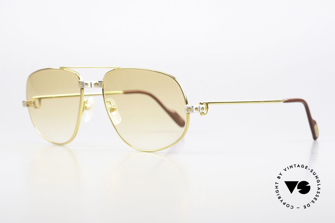 Cartier Romance Santos - L Luxury Sunglasses 1980's, this pair (with SANTOS decor) is LARGE size 58-18, 140, Made for Men