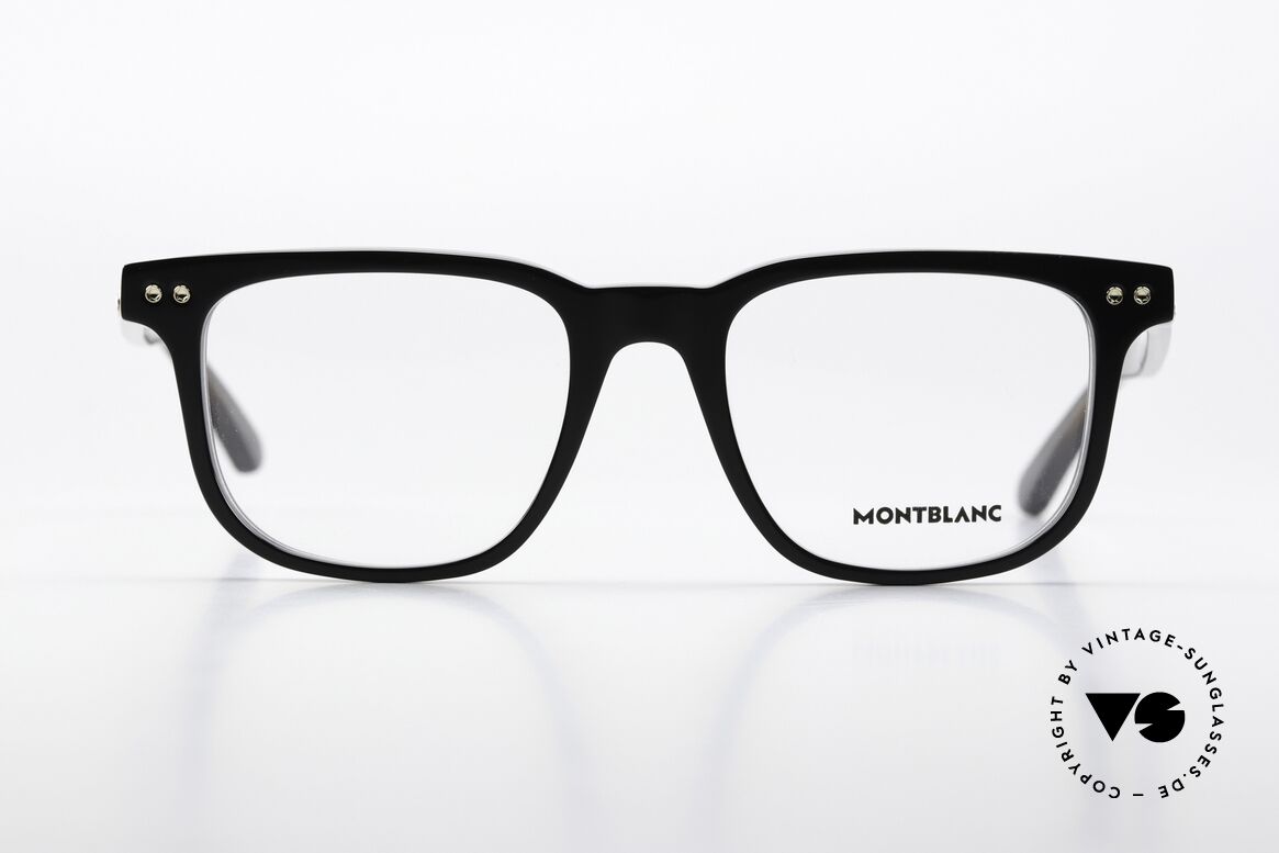 Montblanc MB0256O Men's Full Rim Frame Black, characteristical MONT BLANC Logo as temple decor, Made for Men