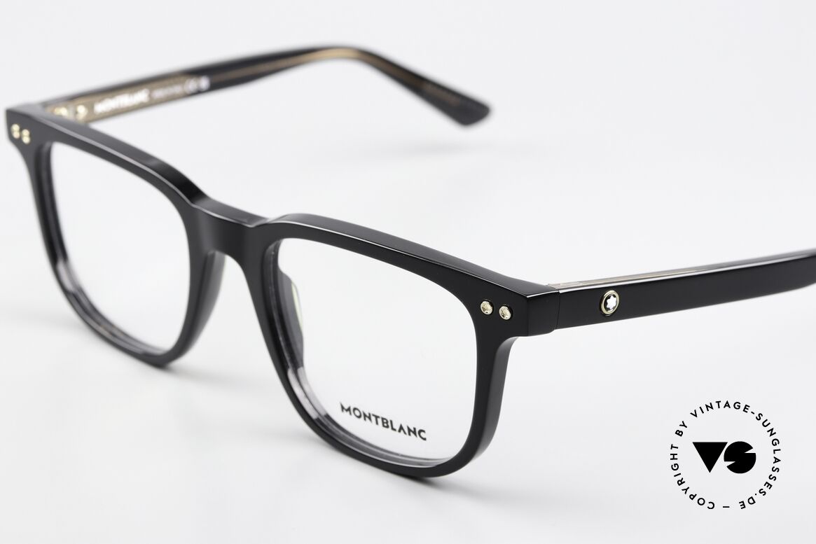 Montblanc MB0256O Men's Full Rim Frame Black, but also an eye-catcher as striking ladies' eyeglasses, Made for Men