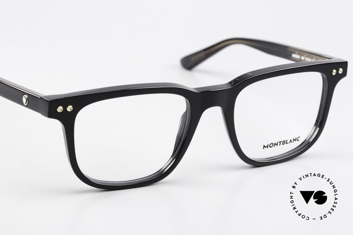 Montblanc MB0256O Men's Full Rim Frame Black, the LARGE frame (144mm) can be glazed optionally, Made for Men