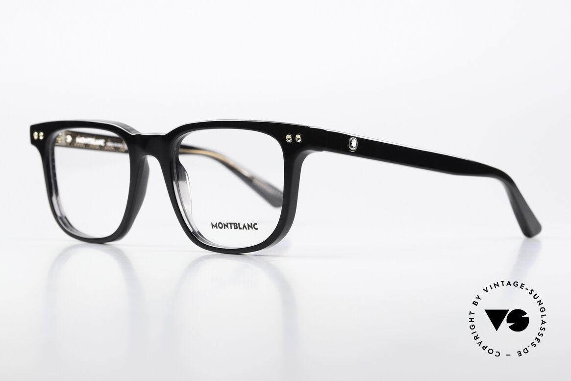 Montblanc MB0256O Men's Full Rim Frame Black, elegant men's eyeglasses; timeless acetate eyewear, Made for Men