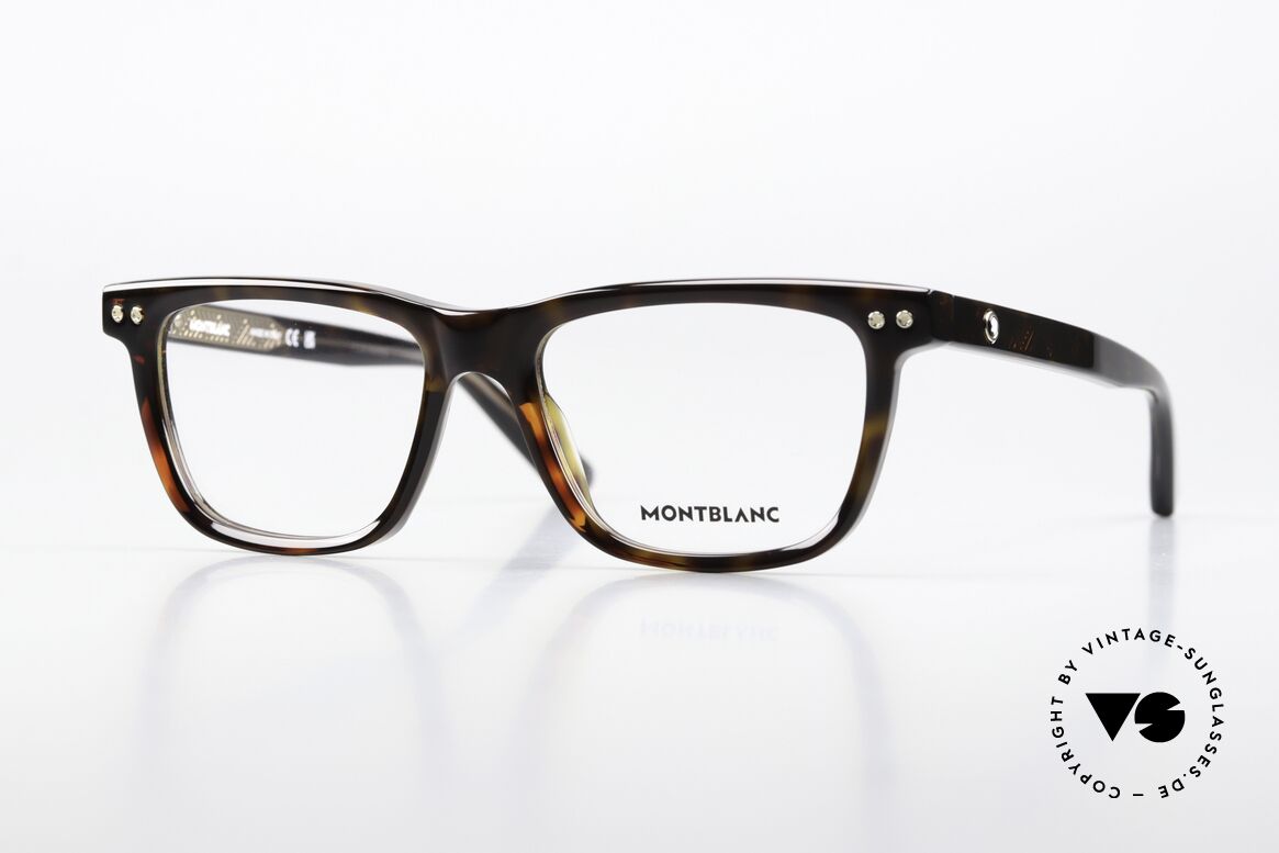 Montblanc MB0322O Full Rim Acetate Tortoise, square glasses by Montblanc, MB0322O in size 51/17, Made for Men and Women
