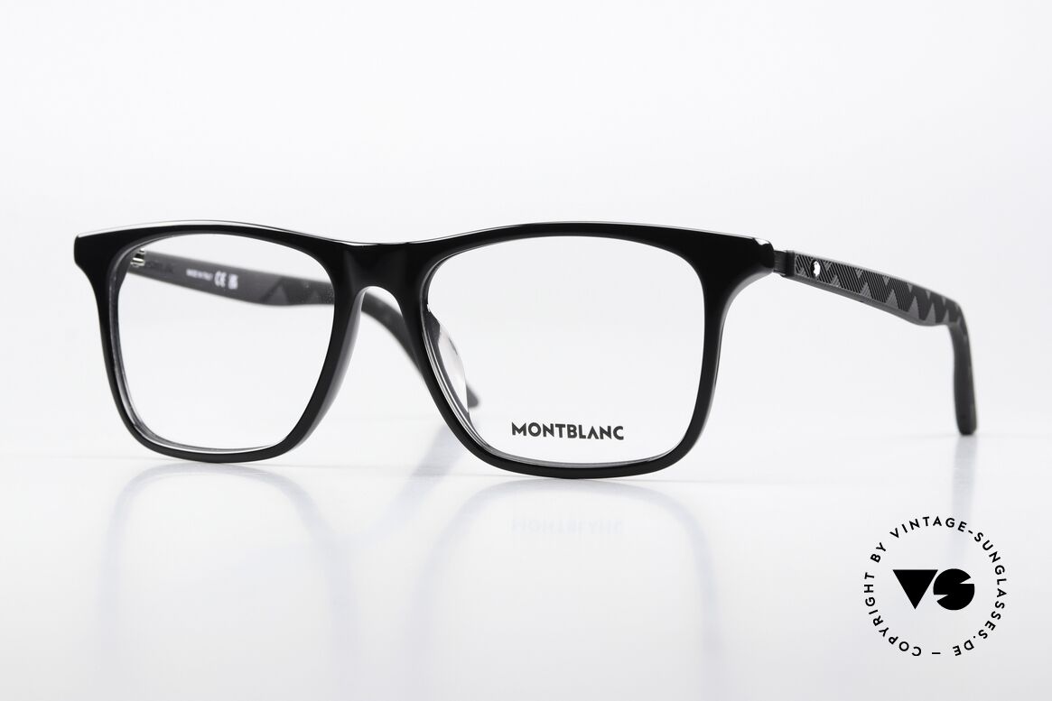 Montblanc MB0359O Sporty Glasses Classic, elegant Montblanc glasses, MB0359O, size 55/16, 145, Made for Men
