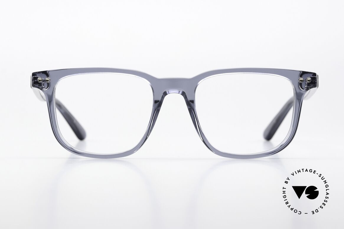 Montblanc MB0256O Bluish Gray Acetate Frame, characteristical MONT BLANC Logo as temple decor, Made for Men