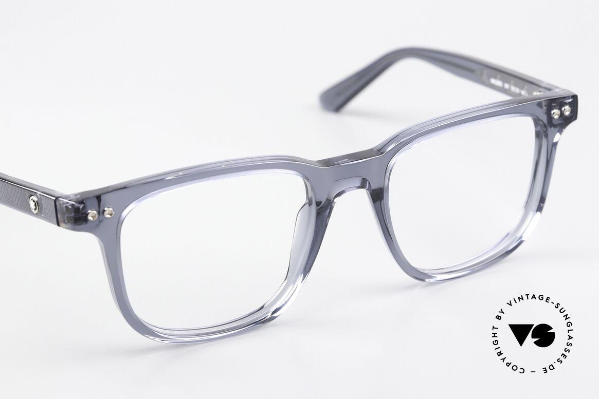 Montblanc MB0256O Bluish Gray Acetate Frame, the LARGE frame (144mm) can be glazed optionally, Made for Men
