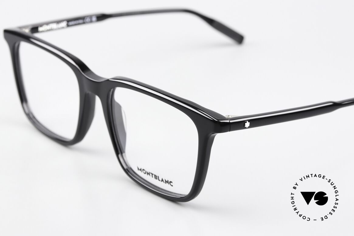 Montblanc MB0011O Black Frame In Large Size, but also an eye-catcher as striking ladies' eyeglasses, Made for Men