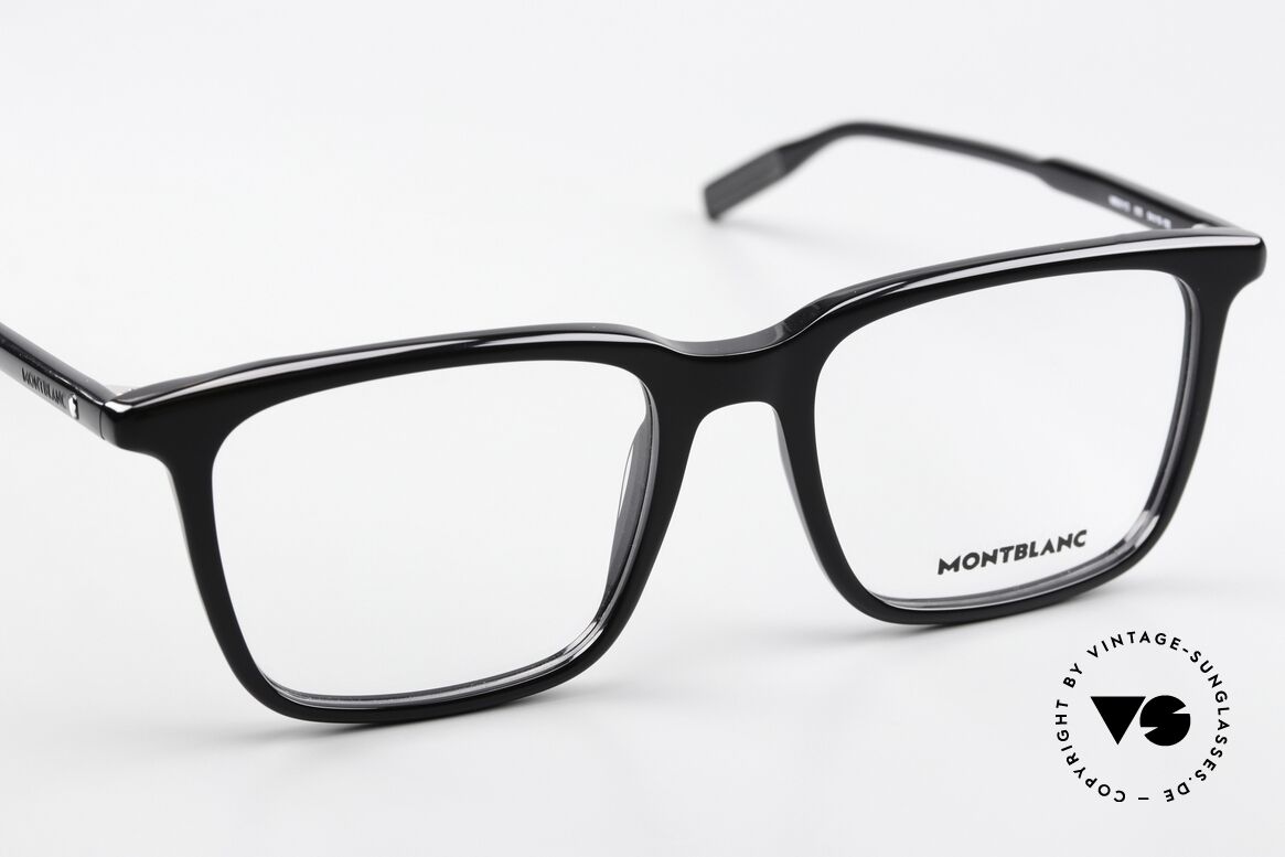 Montblanc MB0011O Black Frame In Large Size, the LARGE frame (142mm) can be glazed optionally, Made for Men