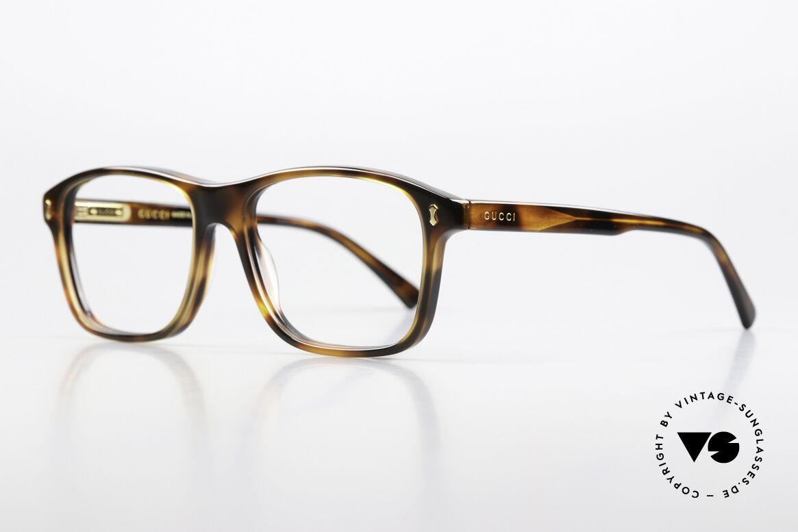 Gucci GG1045O Men's Acetate Frame Tortoise, timeless men's specs with flexible spring hinges, Made for Men