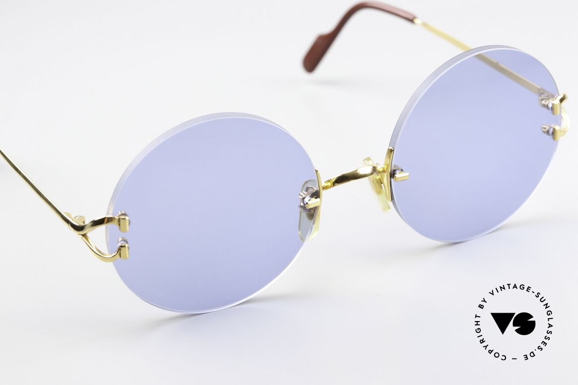 Cartier Madison 55 Customized 55mm Lenses, precious round designer frame; 22ct gold-plated, Made for Men and Women