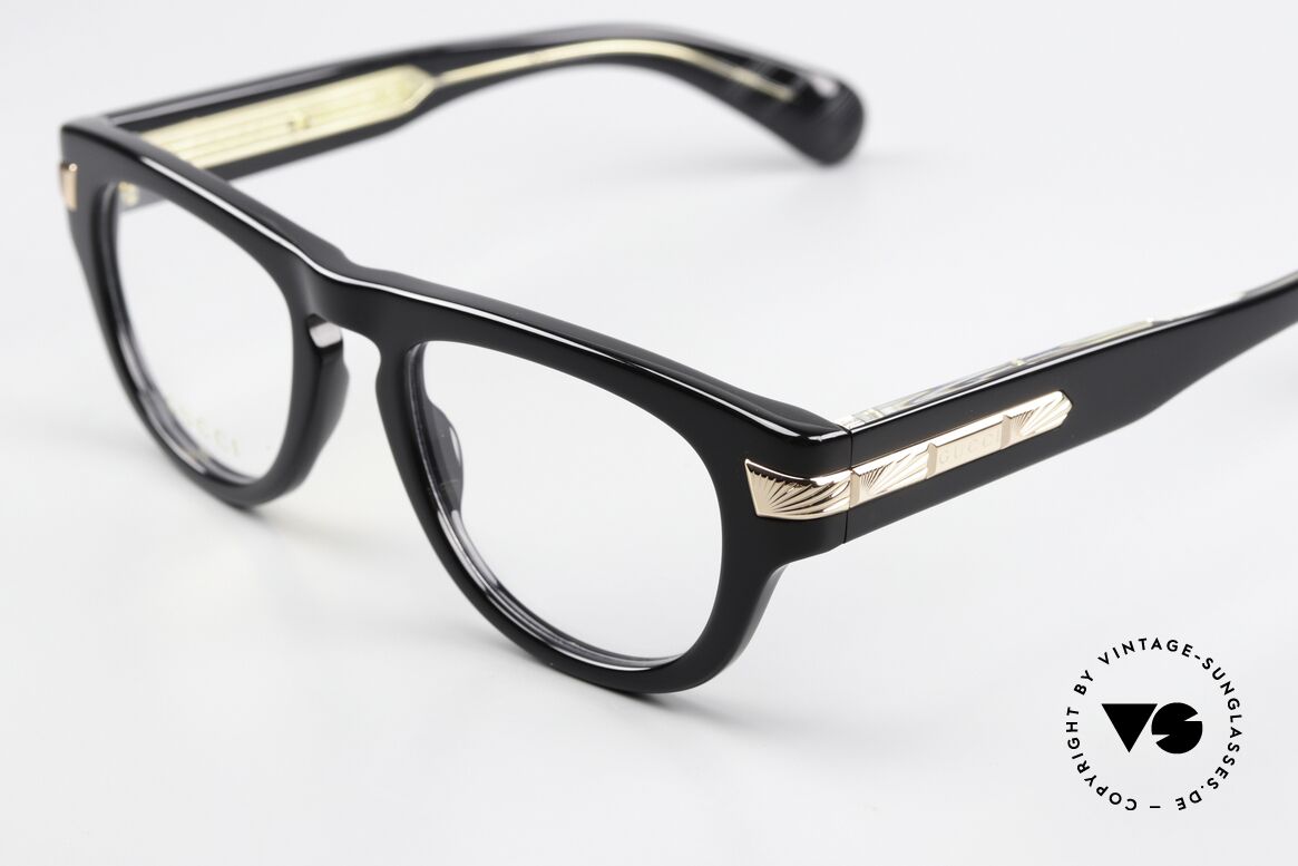 Gucci GG1519O Thick Black Frame Rosé Gold, extremely sturdy frame (quality: made in Japan), Made for Men and Women