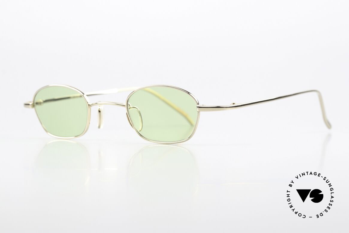 Christian Roth 14007 Pure Titanium Made in Japan, 22kt GP gold-plated frame with light green lenses, Made for Men and Women