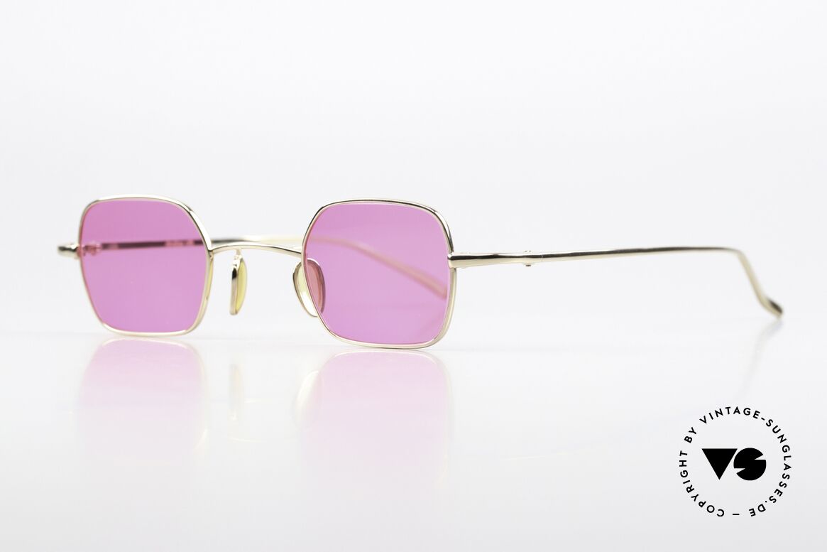 Christian Roth 14004 Pure Titanium Gold-Plated, 22kt GP gold-plated frame with pink sun lenses, Made for Men and Women