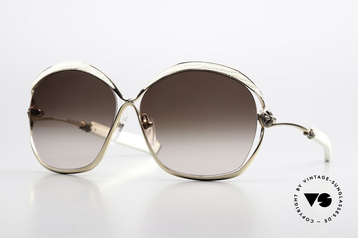 Chrome Hearts Fluffer White Lizard Leather Frame, Chrome Hearts women's sunglasses; Fluffer, Made for Women