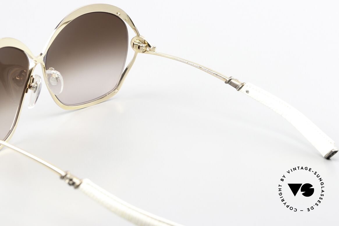 Chrome Hearts Fluffer White Lizard Leather Frame, Size: large, Made for Women