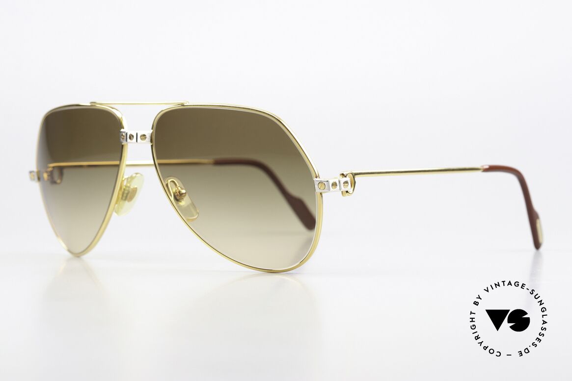 Cartier Vendome Santos - M Aviator Brown Gradient, Santos Decor (with 3 screws): MEDIUM size 59-14, 140, Made for Men and Women
