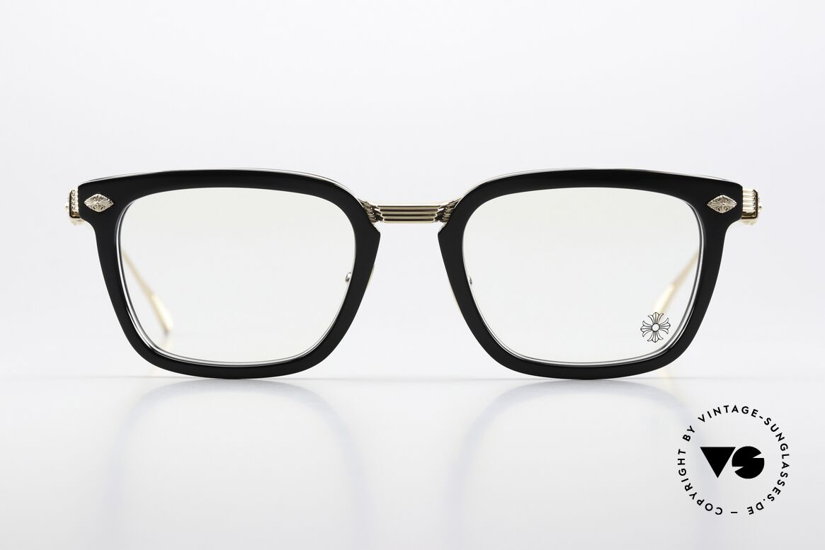 Chrome Hearts Overpoked Rockstar Specs Gold-Plated, unisex model, size 53/21, Black / Gold-Plated, Made for Men and Women
